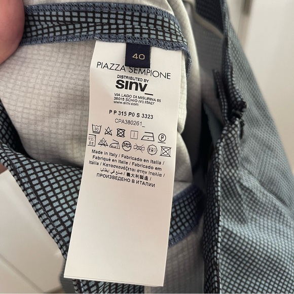 Piazza Sempione Audrey Pant Blue/Navy Grid Pattern - US 4 - Picture 6 of 6